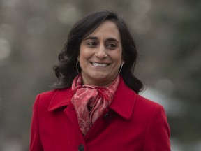 Liberal MP Anita Anand arrives for the swearing in of the new cabinet at Rideau Hall in Ottawa on Wednesday, Nov. 20, 2019.