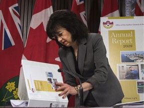 Ontario Auditor General Bonnie Lysyk releases the 2018 annual report at Queen's Park in Toronto on Wednesday, December 5, 2018.