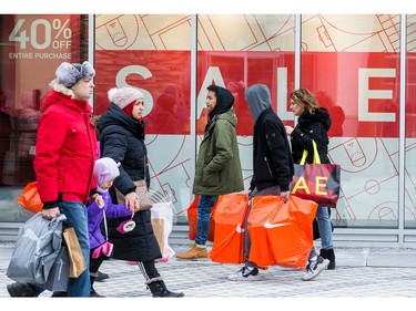 Lots of people out looking for Boxing Day deals at the Tanger Outlets in Ottawa. December 26, 2019. Errol McGihon/Postmedia