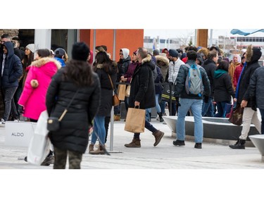 Lots of people out looking for Boxing Day deals at the Tanger Outlets in Ottawa. December 26, 2019. Errol McGihon/Postmedia