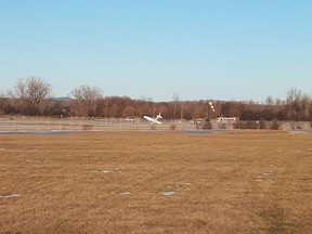 Small aircraft nose down after crash at Rockcliffe airport on Saturday, Dec. 28. There were no injuries in the incident, police said.