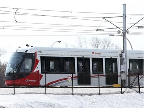 Light Rail Train (LRT) from OC Transpo at the Blair Station in Ottawa, March 20, 2019.