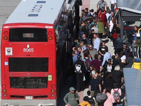 Blair Station was busy with LRT passengers coming from downtown Ottawa, September 16, 2019.