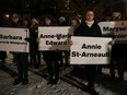 Many gathered at the Women's Monument at Minto Park on Friday to remember the lost lives from the massacre at l'Ecole Polytechnique in 1989 and other women killed by the violence of men.