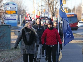 Education workers held an information picket at Gloucester High School on Dec. 11.