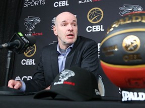 Dave Smart speaks at a news conference where he was introduced as the Ottawa BlackJacks' general manager.