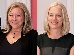 Canadian federal ministers Mona Fortier (on left) and Catherine McKenna (on right).