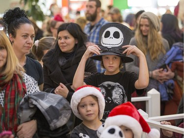 Fans, like Juliette Legault, 10, and her mom Gen Legault, of the movie "The Nightmare Before Christmas", featuring the character Jack Skellington, lined up for over two hours at Carlingwood Shopping Centre to have a picture or two taken with the Tim Burton character.