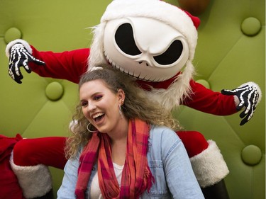 Fans, like University of Ottawa criminology student Monique Labelle, of the movie "The Nightmare Before Christmas", featuring the character Jack Skellington, lined up for over two hours at Carlingwood Shopping Centre to have a picture or two taken with the Tim Burton character.