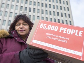 Indigenous health expert Dr. Anna Banerji met with government health officials at Health Canada on Monday to present a petition demanding preventive medication to protect Inuit babies from RSV.