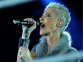 Swedish singer Marie Fredriksson of the pop group Roxette performing in Cologne, western Germany on March19, 2011. Fredriksson died on December 9, 2019 at the age of 61.