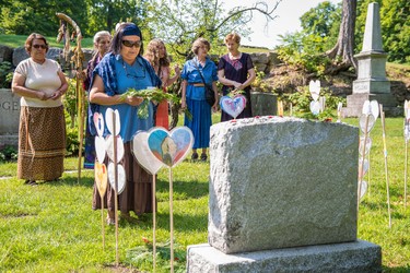 12. INDIGENOUS COMMUNITY:
In 2015, with the partnership and support of the First Nations Child and Family Caring Society, historians, and the Kairos Society of Canada, Beechwood Cemetery launched a Reconciling History program aimed at building bridges of respect between Indigenous and non-Indigenous peoples in Canada. With the ultimate goal being education and awareness, the program uses walking tours, interpretive plaques, special “blanket exercises” and Orange Shirt Day (Sept. 30) to promote the Truth and Reconciliation Commission of Canada’s view that reconciliation must be an ongoing journey by all Canadians in acknowledging our shared past, and committing to a spirit of respectful relations in the future.
