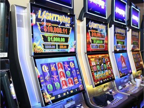 Slot machines at Gateway Casinos Sudbury in this file photograph from 2017.  File photo/Postmedia