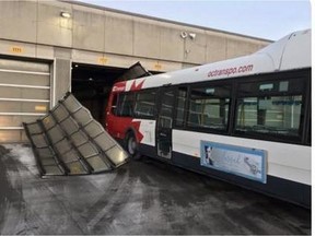 Photos of the OC Transpo bus crash were posted to Reddit.