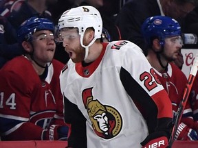 Ottawa Senators forward Connor Brown celebrates after scoring his fourth goal of the season against Montreal on Wednesday night. 'I feel there’s a lot more that goes into my game than goals and assists,' he said.