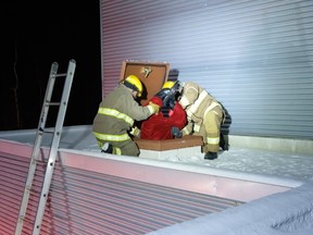 Firefighters in Limoges rescue Santa from a tight spot on Christmas Eve.