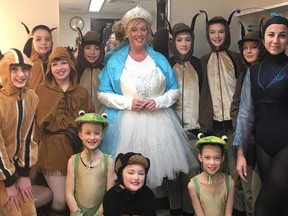 Lisa MacLeod, the 'Trillium Queen', with some of her castmates following Saturday's Nutcracker performance at Centrepointe Theatre