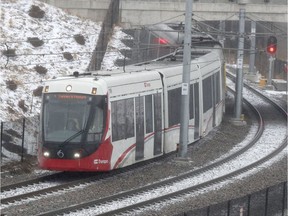 LRT travels through ice and snow on Monday Dec 30, 2019.