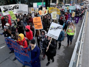 Hundreds of protesters marched in downtown Ottawa Tuesday Dec 10, 2019.