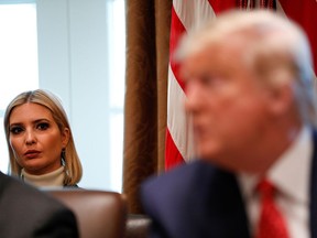 FILE: White House Senior Advisor Ivanka Trump looks on as U.S. President Donald Trump hosts a Cabinet meeting.