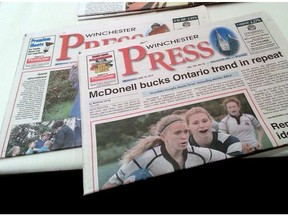 The historic Winchester Press has announced that it is closing after 131 years. HUGO RODRIGUES/POSTMEDIA NETWORL