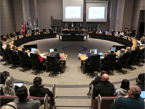 The Ottawa Council chamber. A report on the city's "land budget" will be before a joint committee meeting at the end of March.