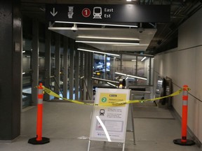 LRT closed at the St. Laurent Station on Jan. 16.