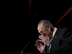 Senate Minority Leader Chuck Schumer, a Democrat from New York, speaks during a news conference at the U.S. Capitol in Washington, D.C., U.S., on Thursday, Jan. 23, 2020.