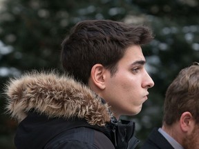 Chris Galletta stares straight ahead as he leaves the courthouse following the guilty verdict in his trial in January 2019. Chris Galletta was 18 at the time of a crash that killed two girls, Michaela Martel and Maddie Clement, on June 18, 2017, along Fernbank Road. Another passenger, Sommer Foley, was injured.