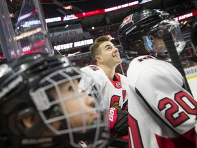 Jean-Gabriel Pageau, team white captan, took part in the Ottawa Senators Skills competition that was held at the Canadian Tire Centre on Sunday. $40,000 was donated to the Ottawa Senators Foundation and NHLPA Goals and Dreams Fund.