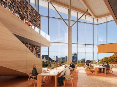 The City of Ottawa, Ottawa Public Library (OPL) and Library and Archives Canada on Thursday unveiled the long-awaited design for the $192.9-million joint facility on LeBreton Flats after spending the past year gathering ideas from the public to use in the final iteration.
Credit The City of Ottawa