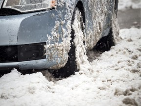 The winter storm rolled in and hit Ottawa with a little freezing rain, sleet and snow Sunday January 26, 2020.   Ashley Fraser/Postmedia