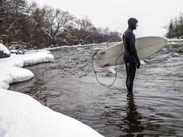 Ready to surf on the Ottawa River.