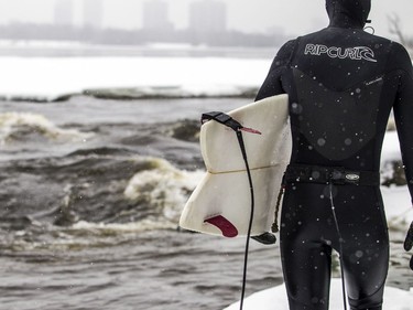 Cameron Long was one of the many experienced surfers at the Ottawa River on Sunday.