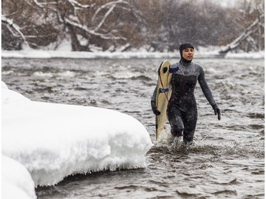 Magalie Rondeau makes her way through the waters of the Ottawa River on Sunday.