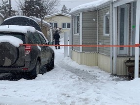 Police are investigating after two people were found dead in the Riviera mobile home park in Gatineau on Saturday, Jan. 28, 2020.