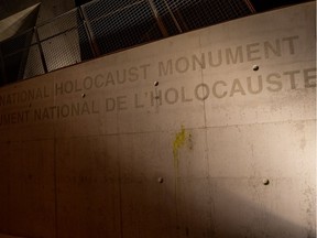 The Ottawa Police Service is investigating the defacing of the National Holocaust Monument on Booth Street. It will be investigated as a hate-motivated incident by the Hate Crimes Section. January 29, 2020. Errol McGihon/Postmedia