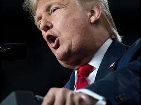 U.S. President Donald Trump speaks during a "Keep America Great" campaign rally at Huntington Center in Toledo, Ohio, on Jan. 9, 2020.