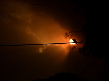 The sun struggles through the clouds as high winds push smoke and ash from the Currowan Fire towards Nowra, New South Wales, Australia January 4, 2020.