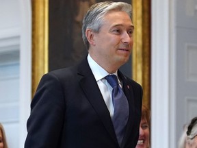 In this file photo taken on November 20, 2019, François-Philippe Champagne is introduced before being sworn-in as Canadian Minister of Foreign Affairs during a ceremony at Rideau Hall in Ottawa, Canada.In a rare phone call with his Iranian counterpart Javad Zarif late January 7, Champagne called for Iran to allow Canadian investigators in to the country, the Canadian foreign ministry said in a statement.
