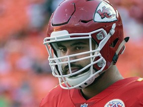 A file photo of Kansas City Chiefs offensive lineman Laurent Duvernay-Tardif, who is also a doctor.