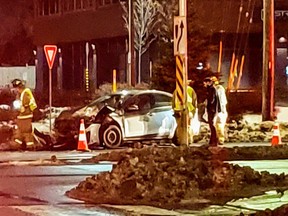 First responders at a crash at Meadowlands and Merivale early Friday. No serious injuries reported.