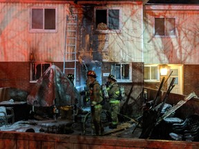 Firefighters at work in Elmvale area townhouse fire.