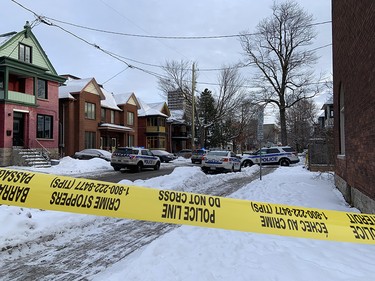 Police are investigating the scene of a shooting on Gilmour Street.