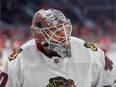 Goalie Robin Lehner during the pre-game warmup on Wednesday night at the Canadian Tire Centre.