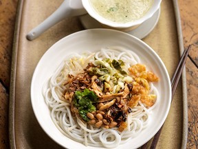 Mandalay pork and round rice noodles.