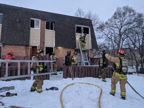 Firefighters at a blaze on Medford Street near Merivale Road.