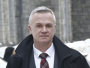 Matt Skof, president of the Ottawa Police Association, arriving at court in Ottawa Tuesday Feb 5, 2019 during Const. Daniel Montsion's trial.