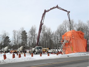 Construction on Uplands Drive is part of the Trillium LIne segment of Stage 2 LRT.