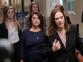 Actor Annabella Sciorra arrives to testify as a witness in the case of film producer Harvey Weinstein at New York Criminal Court during his sexual assault trial in the Manhattan borough of New York City, New York, U.S., January 23, 2020.